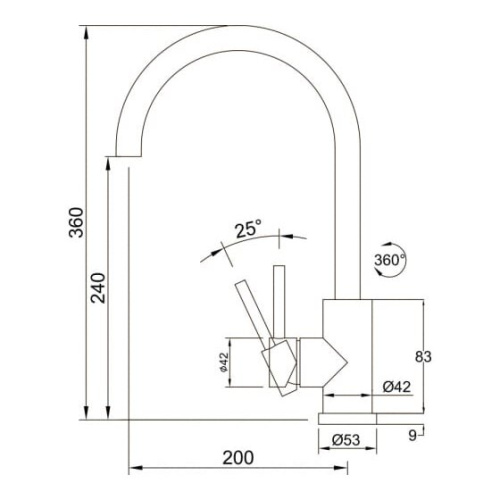 Смеситель для кухни Olive's Balear 13435-1BL