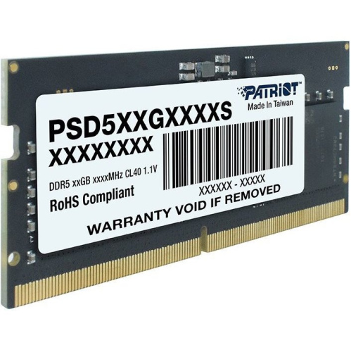 ОЗУ Patriot CL40 (PSD516G480081S) DDR5 16Gb 4800MHz RTL PC5-38400SO-DIMM 260-pin 1.1В dual rank