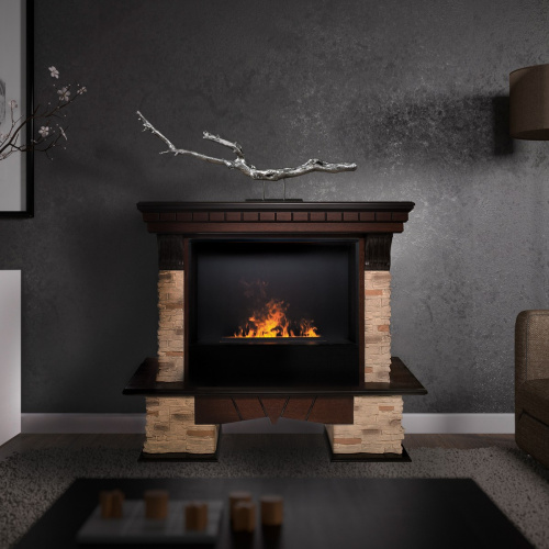 Электрокамин RealFlame Rockland AO античный дуб с очагом 3D Cassette 630 Black Panel