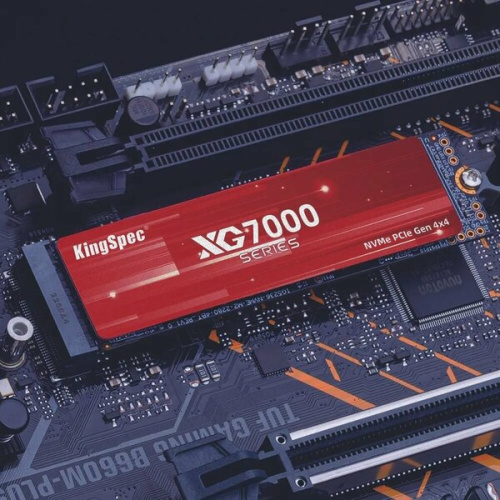 SSD KingSpec XG7000 Series (XG7000-2TB) 2.0Tb M.2 (PCI-E 4.0 x4, up to 7400/6600MBs, 3D TLC, 1200TBW, NVMe 1.4, 22х80mm, heat