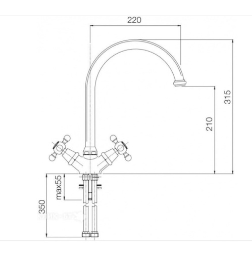 Смеситель для кухни Italmix Novecento 0900 Light Sand