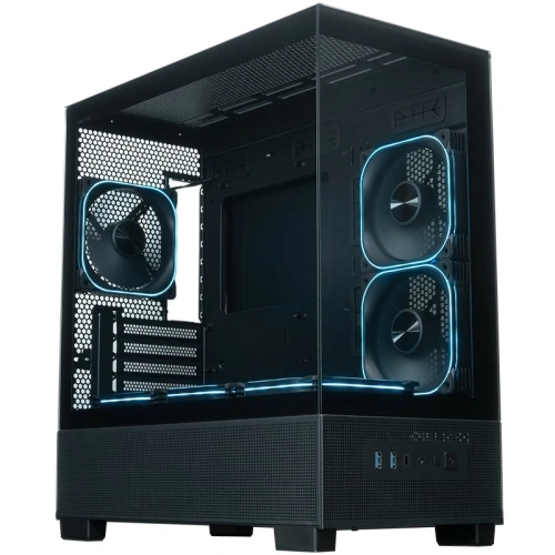 Корпус XASTRA Q500M 6ARGB-FG-C10-UC Black (Q500M-6FG12A-C10-UC) mATX/Aquarium/Screewless/ 6x120mm ARGB PWM FG fans/Argb+PWM HUB 10port/ Type-C