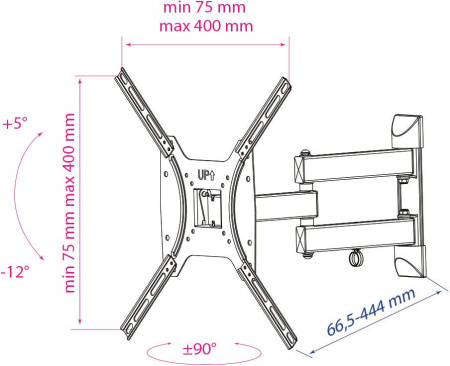 Кронштейн Kromax Optima-404 черный