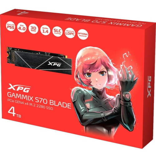 SSD A-Data XPG Gammix S70 Blade AGAMMIXS70B-4T-CS PCIe 4.0 x4 4TB M.2 2280