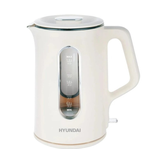 Электрочайник Hyundai HYK-G8888 кремовый/прозрачный