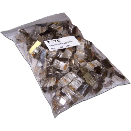 Коннектор LANMASTER (TWT-PL45/S-8P8C-6) RJ45 STP 8P8C, универсальный, cat.6, 100 шт.