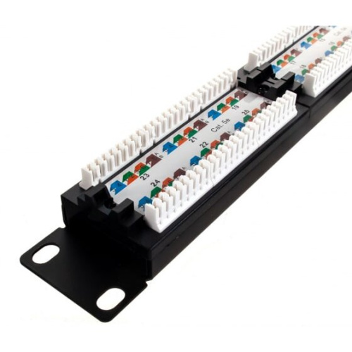 Патч-панель NETLAN EC-URP-24-UD2 в шкаф черный