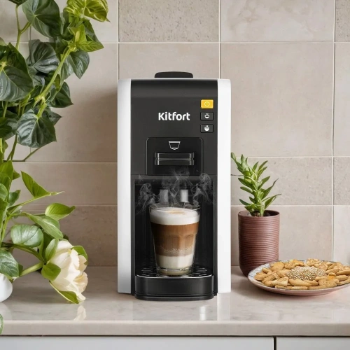Кофеварка Kitfort КТ-7467 белый/черный