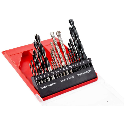 Набор сверл по металлу бетону дереву 501091 (6627080)3-4-5-6-8-10 мм