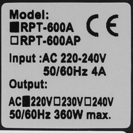 ИБП Powercom Raptor RPT-600A EURO