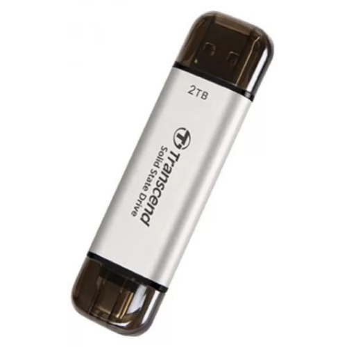 SSD Transcend ESD310C TS2TESD310S 2TB USB 3.2 Gen 2.1 Type-C R/W - 1050/950 MB/s серебристый
