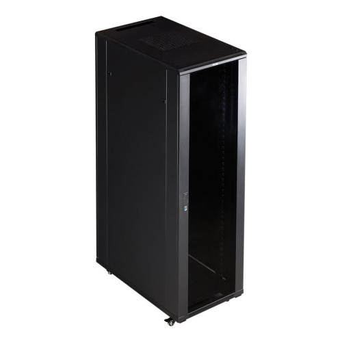 Шкаф коммутационный Lanmaster (TWT-CBB-42U-6X8-G1) напольный 42U 600x800мм пер.дв.стекл черный