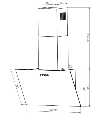 Вытяжка Weissgauff Sigma 60 Touch Black Glass