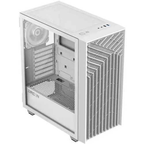 Корпус Zircon Tropez WT без БП (Midi Tower,ATX, Бел,1*USB3.0,1*USB2.0)