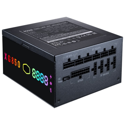 Блок питания Cooler Master XG850 Plus Platinum (MPG-8501-AFBAP-XEU) Power Supply, 850W, ATX, 135mm, 24pin, 12xSATA, 6xPCI-E(6+2), APFC, RGB, 80+