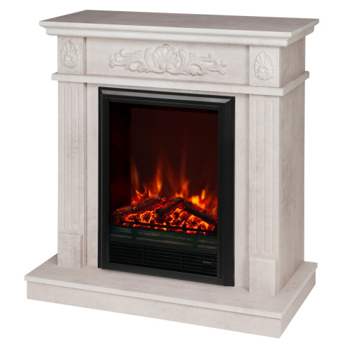 Электрокамин RealFlame Adelaida WT белый камень с очагом Eugene