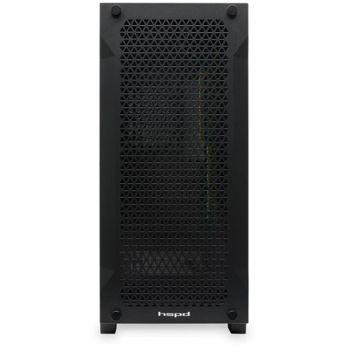 Корпус HSPD M541 (M541-TGBK), без БП, Mesh Mid Tower, Black, TG, 0.7 SPCC, no fans, ATX, mITX, 170/405/210mm, 2x2.5", 7xPCI, 1xUSB-A 3.0