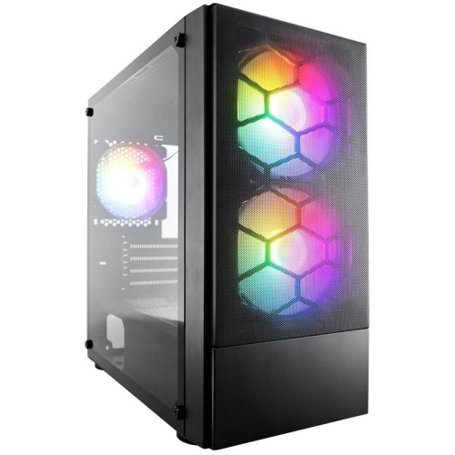 Корпус 1STPLAYER Firebase X4-M X4-M-BK-2F1P-1F1 Black mATX TG 1x120mm & 2x140mm LED fans inc.