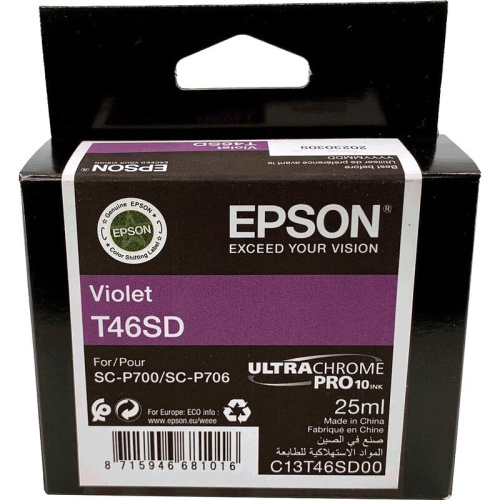 Картридж Epson C13T46SD00 T46SD Singlepack Violet UltraChromePro10 ink 25ml