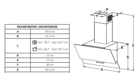 Вытяжка наклонная Samsung NK24N7060VB черный/черный