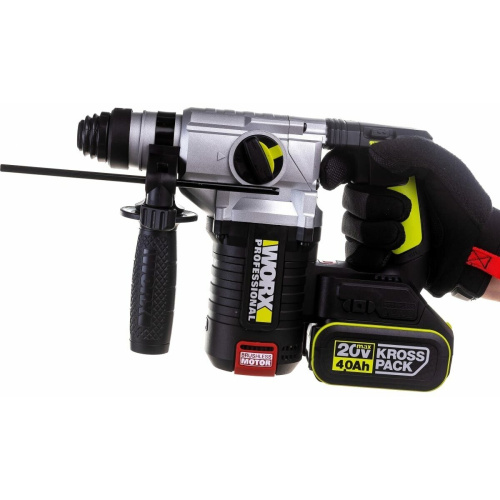 Перфоратор WORX Professional WU388 аккумуляторный, 4Ач х2 АКБ, ЗУ 2А