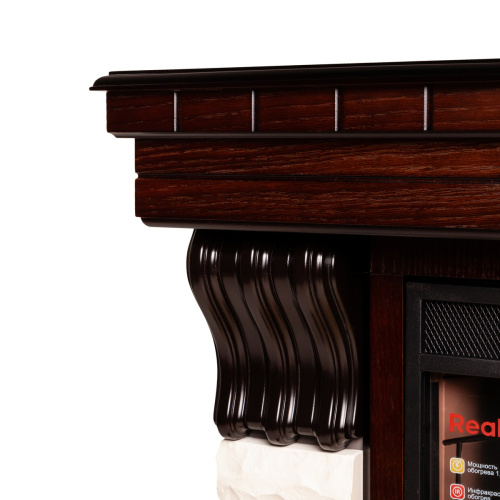Электрокамин RealFlame Country 26 AO античный дуб с очагом 3D Cassette 630 Black Panel