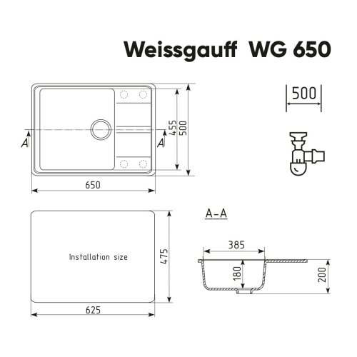 Мойка Weissgauff WG 65008 Anthracite